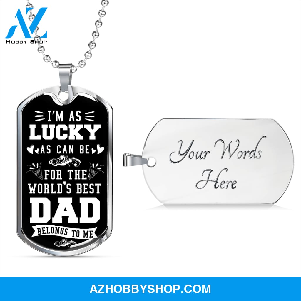 World's Best DAD - Graphical Dog Tag & Ball chain (steel)