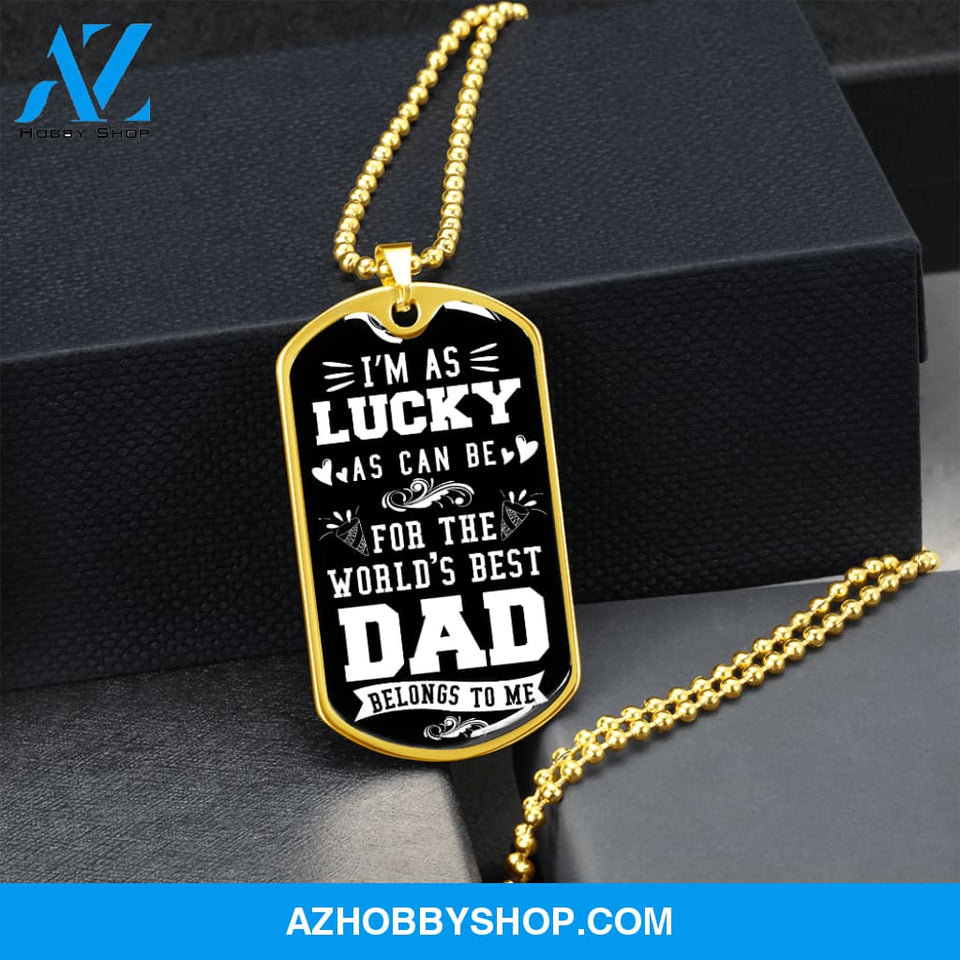 World's Best DAD - Graphical Dog Tag & Ball chain (steel)