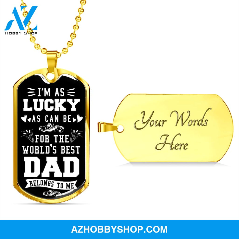 World's Best DAD - Graphical Dog Tag & Ball chain (steel)