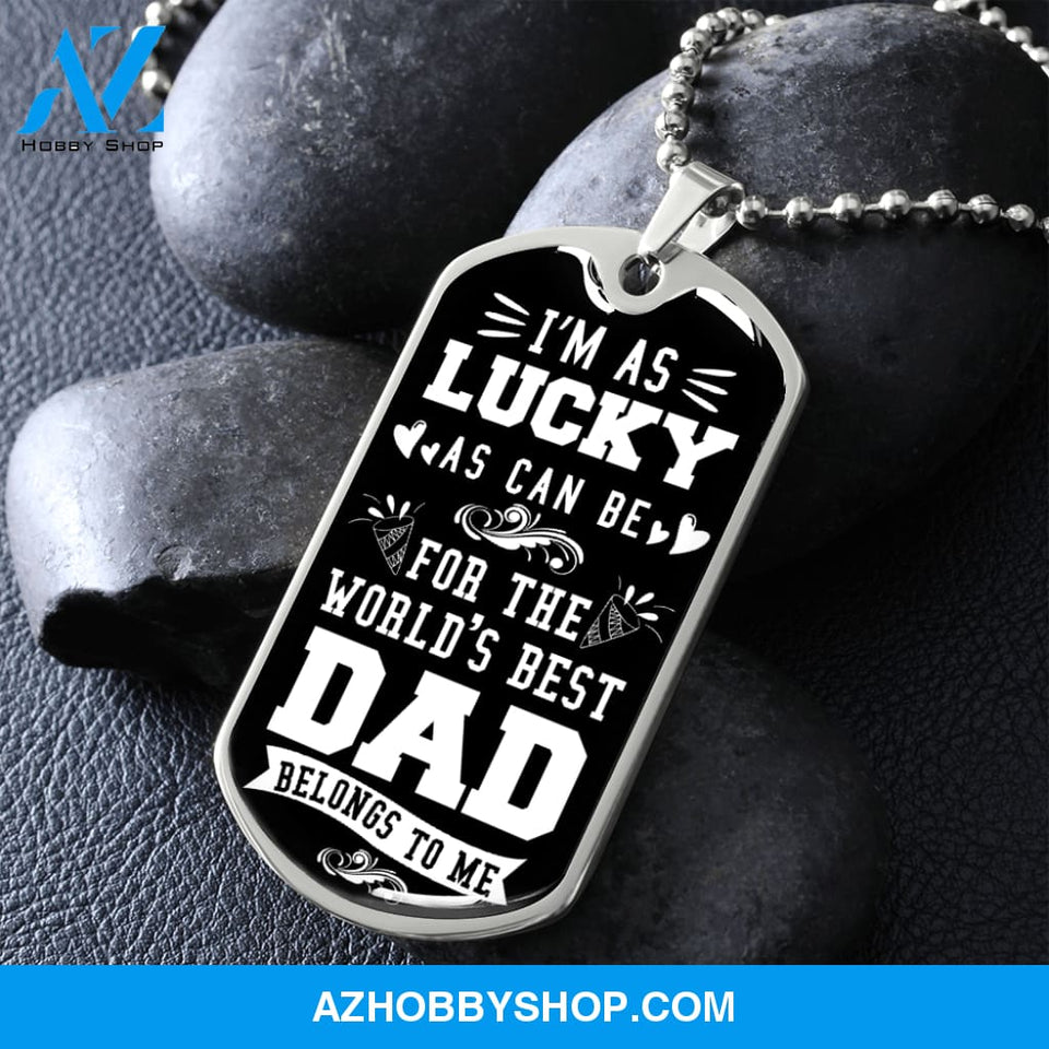 World's Best DAD - Graphical Dog Tag & Ball chain (steel)