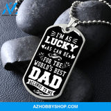 World's Best DAD - Graphical Dog Tag & Ball chain (steel)