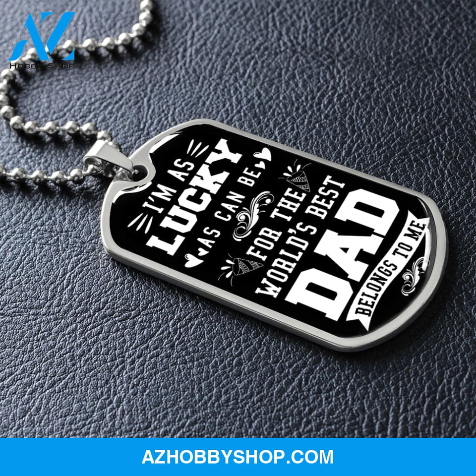 World's Best DAD - Graphical Dog Tag & Ball chain (steel)