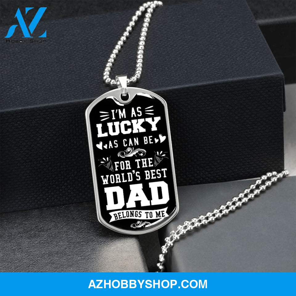 World's Best DAD - Graphical Dog Tag & Ball chain (steel)