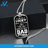 World's Best DAD - Graphical Dog Tag & Ball chain (steel)