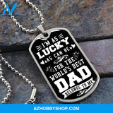 World's Best DAD - Graphical Dog Tag & Ball chain (steel)