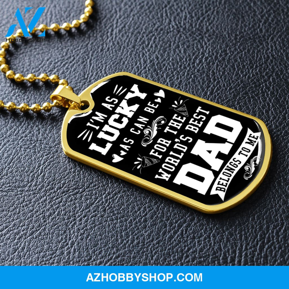 World's Best DAD - Graphical Dog Tag & Ball chain (steel)