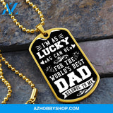 World's Best DAD - Graphical Dog Tag & Ball chain (steel)