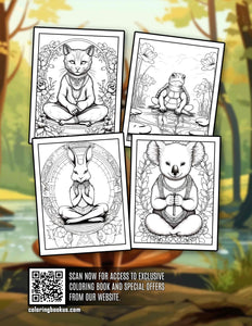 Yoga Animnals Coloring Book 30 Pages Printable Coloring Book