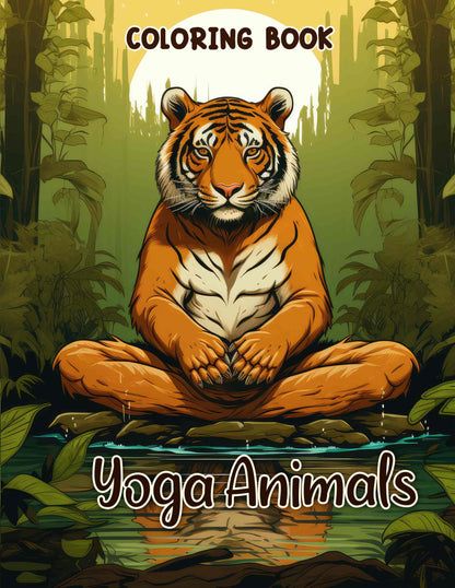 Yoga Animnals Coloring Book 30 Pages Printable Coloring Book