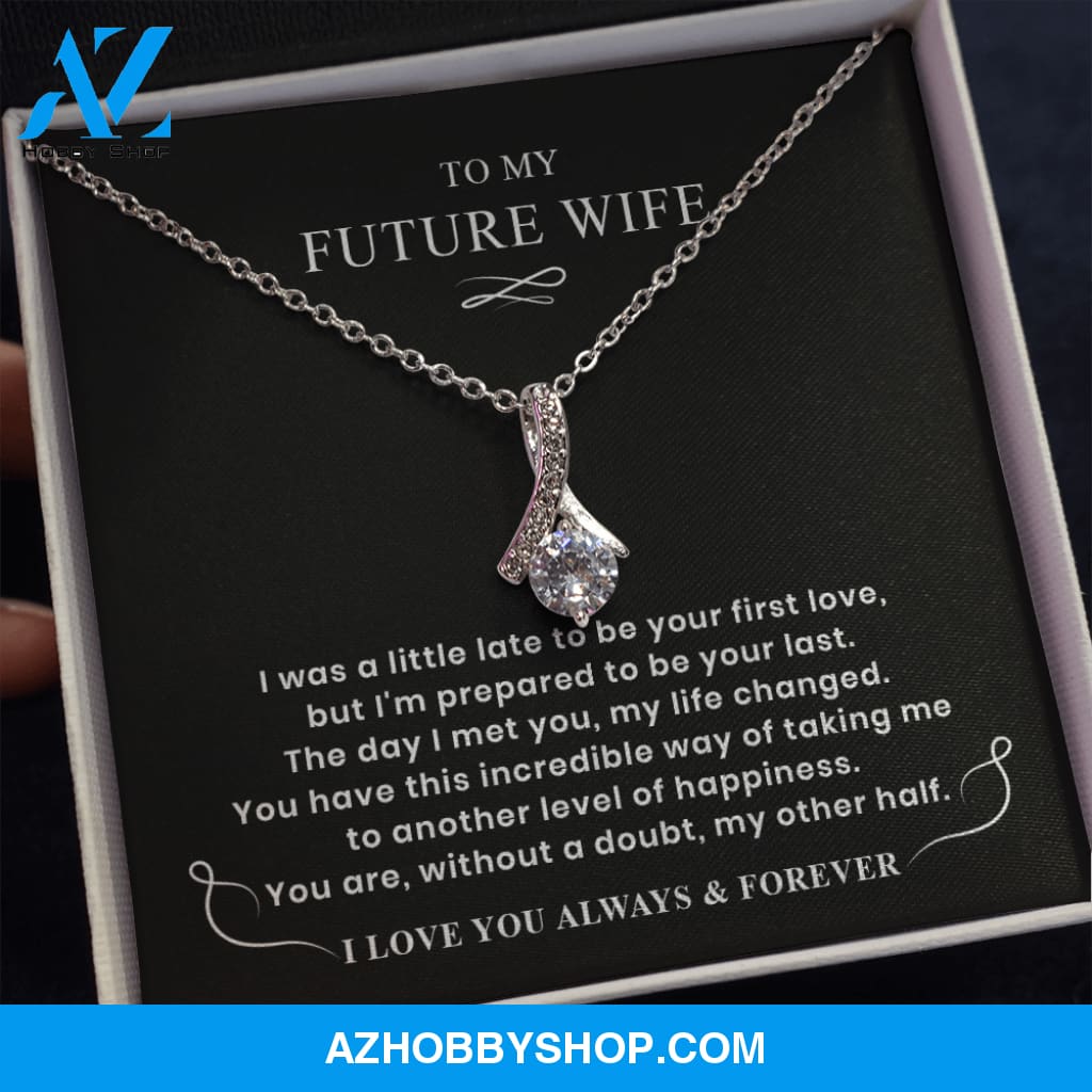 You Are My Other Half - White Gold Necklace