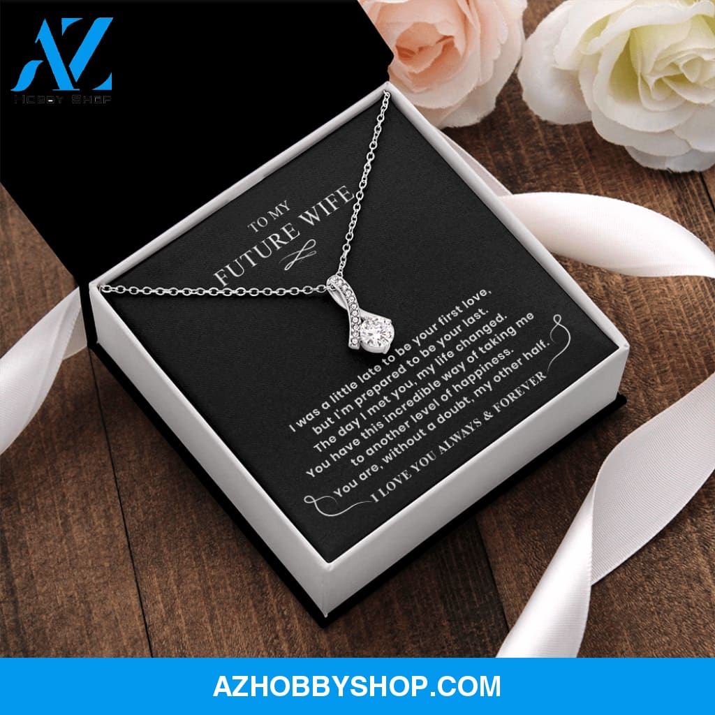 You Are My Other Half - White Gold Necklace