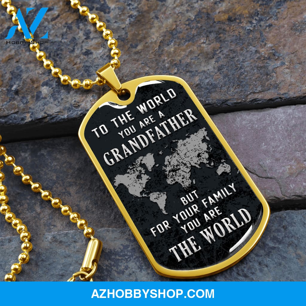 You are the World - Graphical Dog Tag & Ball chain (steel)