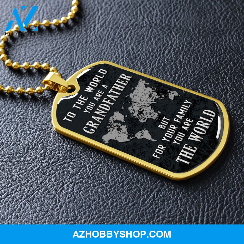 You are the World - Graphical Dog Tag & Ball chain (steel)