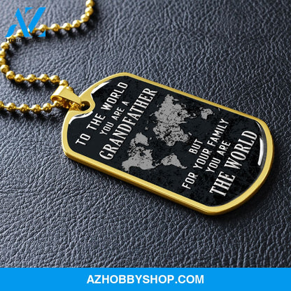 You are the World - Graphical Dog Tag & Ball chain (steel)