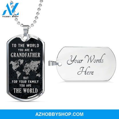 You are the World - Graphical Dog Tag & Ball chain (steel)
