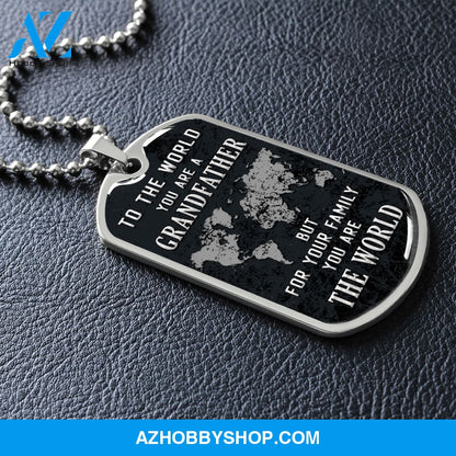 You are the World - Graphical Dog Tag & Ball chain (steel)