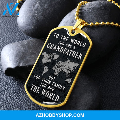 You are the World - Graphical Dog Tag & Ball chain (steel)