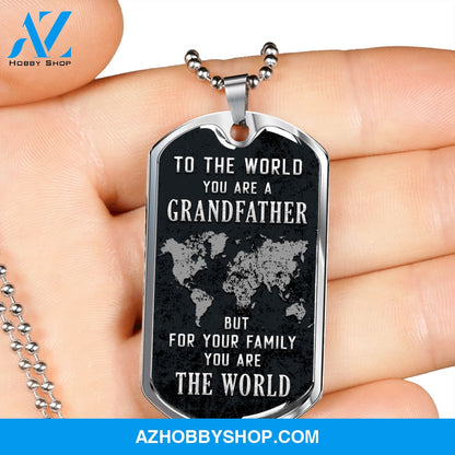 You are the World - Graphical Dog Tag & Ball chain (steel)