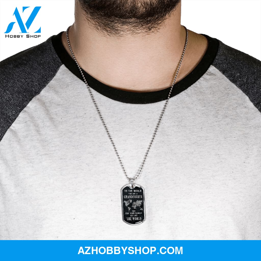 You are the World - Graphical Dog Tag & Ball chain (steel)