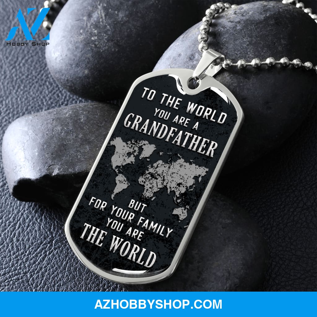 You are the World - Graphical Dog Tag & Ball chain (steel)