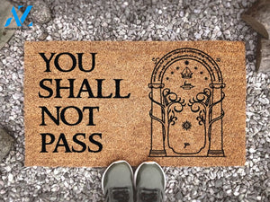 You Shall Not Pass Gandulf Welcome Mat - Lord Of The Rings Doormat - Moria Door - Fandom Quote - LOTR Gift Ideas