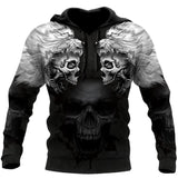 Unisex Hoodie All Over Print Skull Gifts Wolf Skulls Art Unisex Hoodie