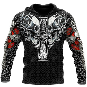 Unisex Hoodie All Over Print Skull Gifts Celtic Skulls Unisex Hoodie