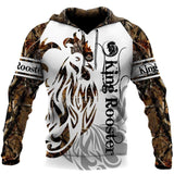 Rooster King Camo Tattoo All Over Print Unisex Hoodie