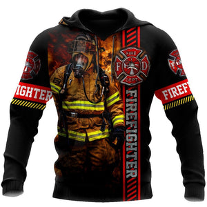 Unisex Hoodie All Over Print Firefighter Gifts Brave Firefighter Unisex Hoodie Labour Day Gifts