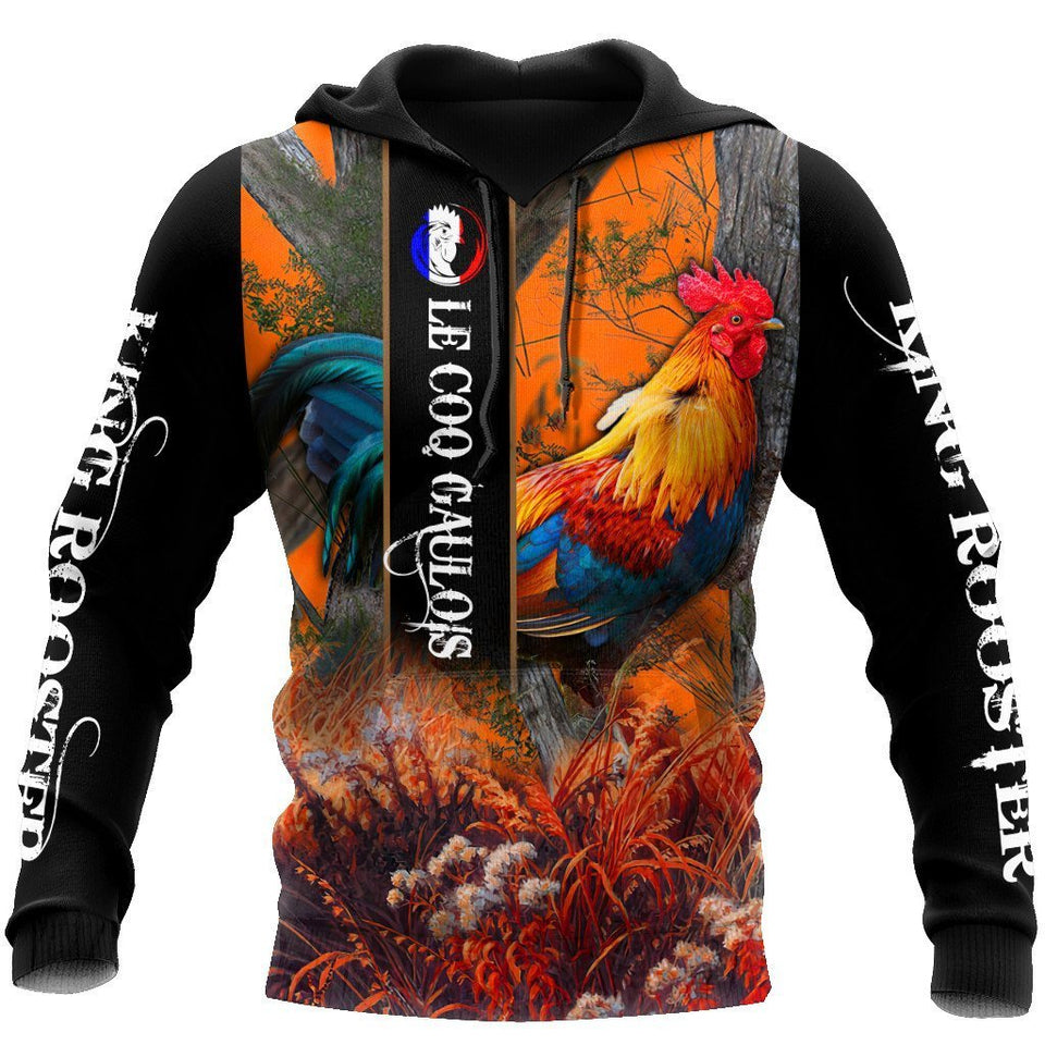 Gallic Rooster Love France All Over Print Unisex Hoodie