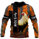 Premium April Rooster All Over Print Unisex Hoodie