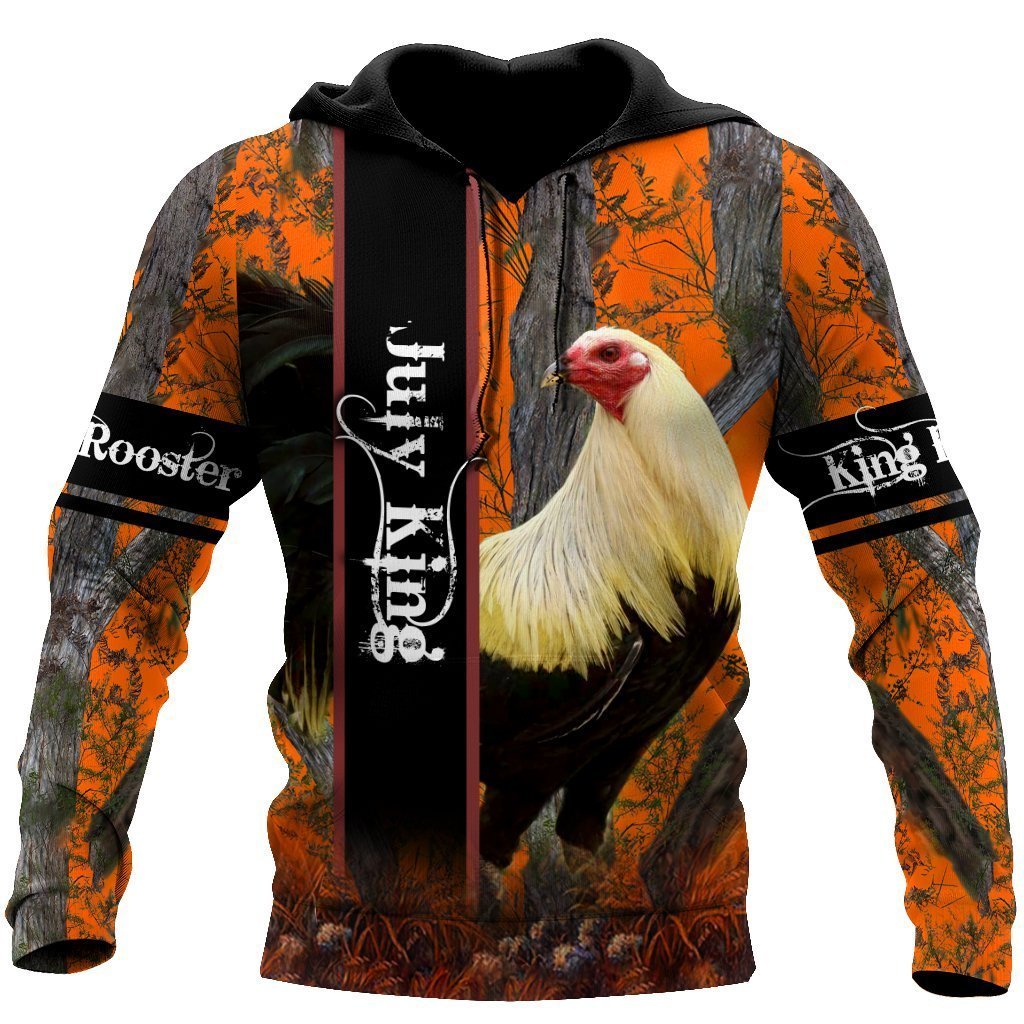 Premium July Rooster All Over Print Unisex Hoodie