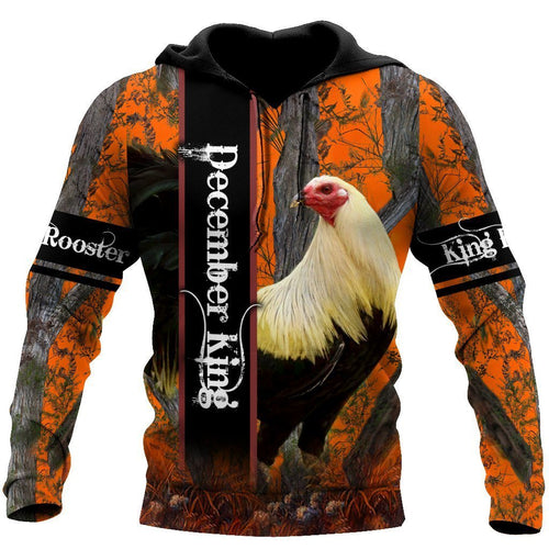 Premium December Rooster All Over Print Unisex Hoodie