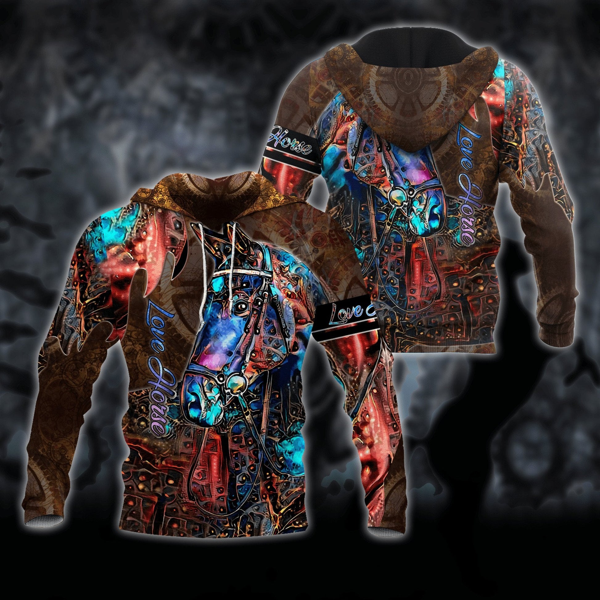 Horse Gifts Premium Love Horse All Over Printed Unisex Hoodie