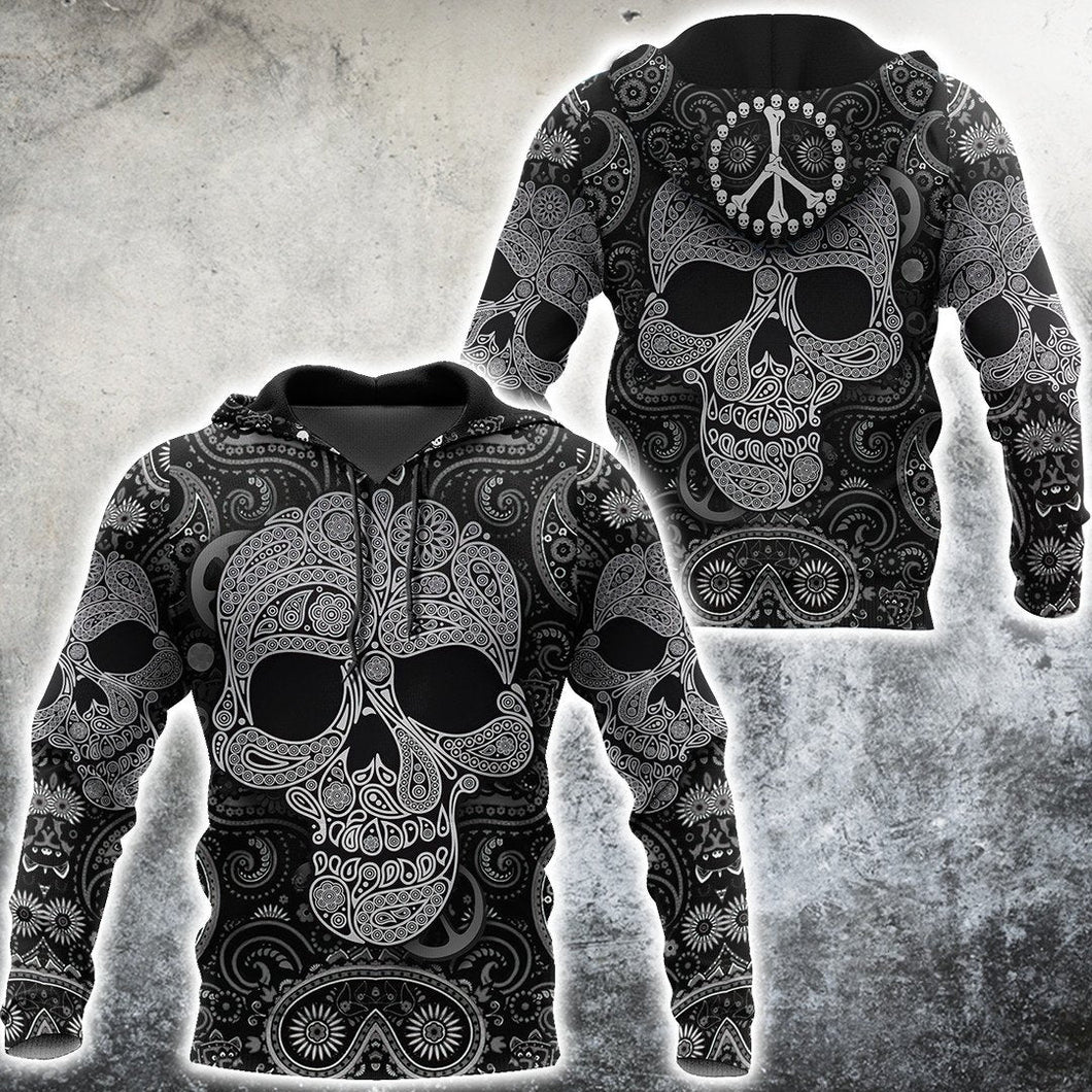 Unisex Hoodie All Over Print Skull Gifts Hippie Skull All Over Printed Unisex Hoodie