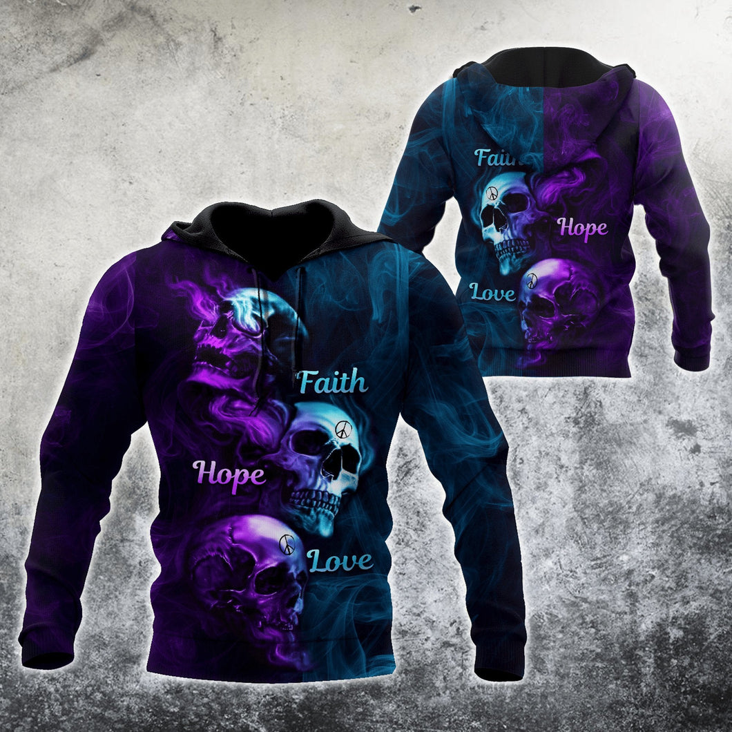 Unisex Hoodie All Over Print Skull Gifts Three Words Of Skull Unisex Hoodie