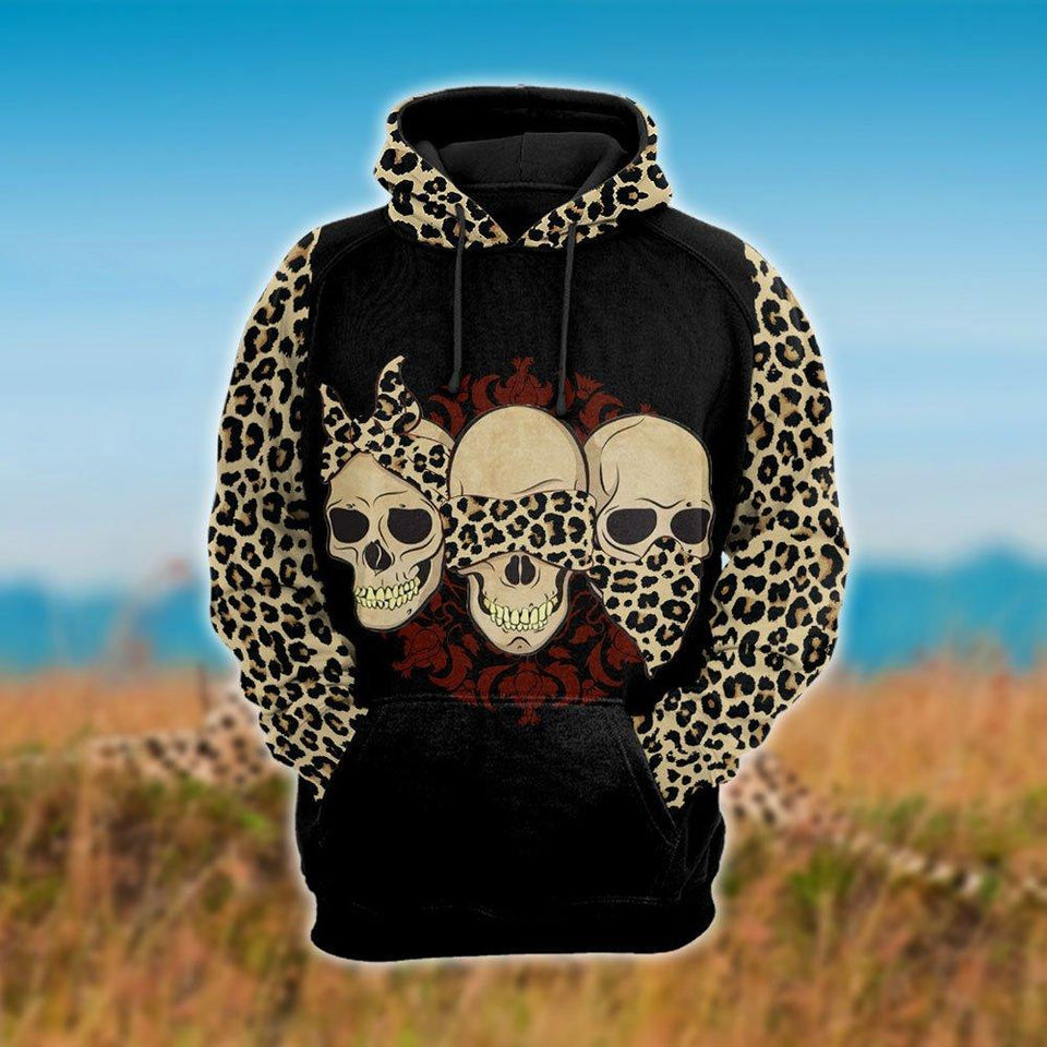 Unisex Hoodie All Over Print Skull Gifts Three Skull Unisex Hoodie