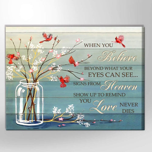 When You Believe Cardinal Wall Art Canvas