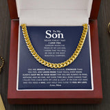 To my Son Necklace From Mom - Always keep me in your heart Love , Mom Cuban Link Chain Necklace LX062G