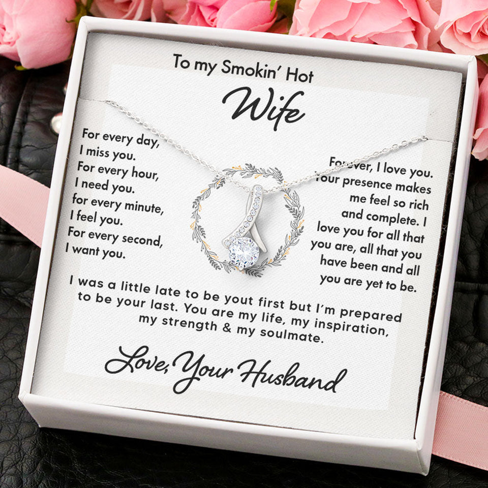 To My Wife Soulmate Girlfriend Necklace Gift - Forever I Love You - Custom Love Knot Necklace, Alluring Beauty, Valentine Gift LX003F