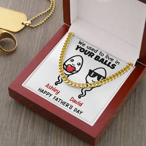 Dad Father Necklace Gift - Little Cute Kids Happy Father's Day Personalized Cuban Link Chain Necklace LX111A