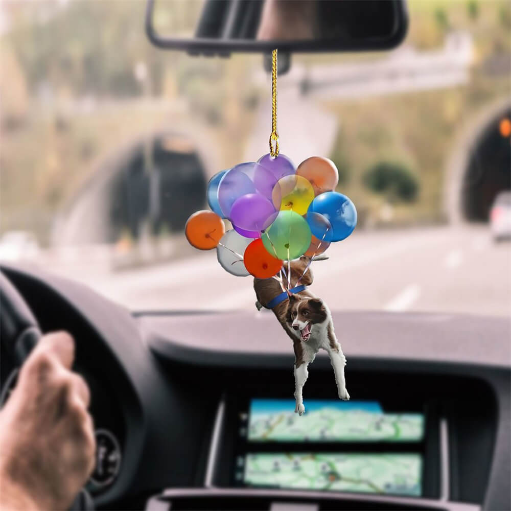 Border Collie Dog Fly With Bubbles Hanging Ornament Dog Ornament For Auto Godmerch