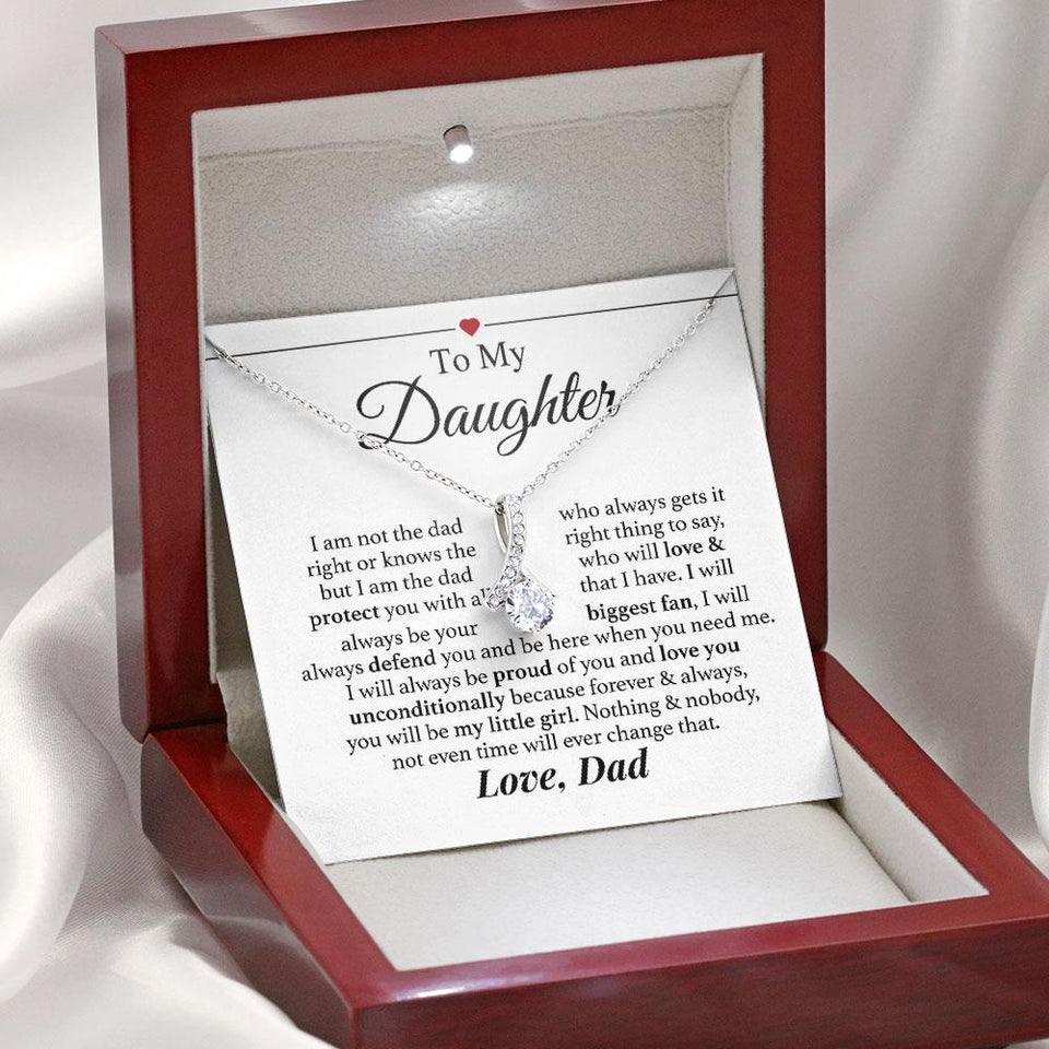 To My Daughter Granddaughter Necklace - I Will Always Be Your Biggest Fan, My Little Girl - Personalized Alluring Beauty Necklace