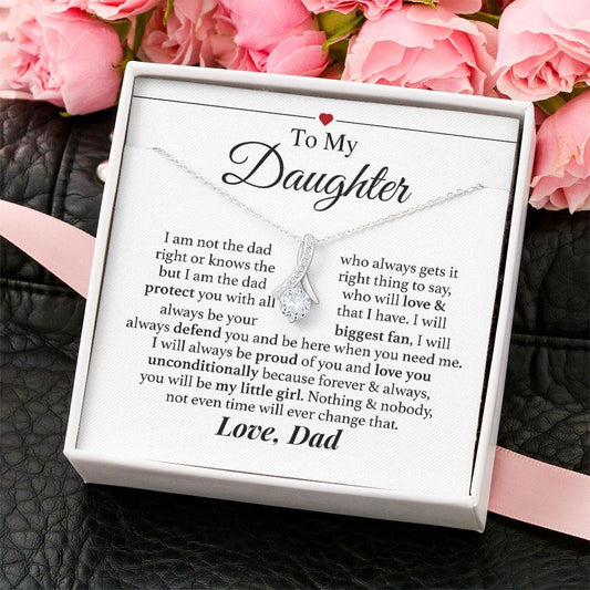 To My Daughter Granddaughter Necklace - I Will Always Be Your Biggest Fan, My Little Girl - Personalized Alluring Beauty Necklace