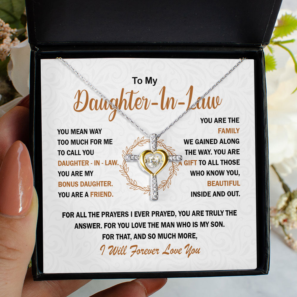 To My Daughter-in-law Necklace Gift, You are my bonus daughter, my friend, my family - Love Knot, Alluring, Eternal Hope Necklace LX053D