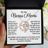 To My Bonus Mom Necklace Gift - Life gave me the gift of you Love Knot, Alluring Beauty, Eternal Hope Necklace LX070C