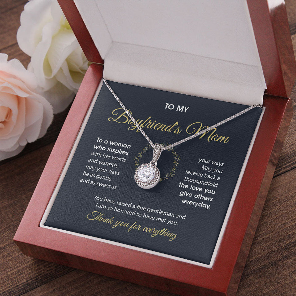 To My Boyfriend's Mom Necklace Gift - I am so honored to have met you Daughter-in-law to Mother-in-law GiftLove Knot, Alluring Beauty Necklace LX069A