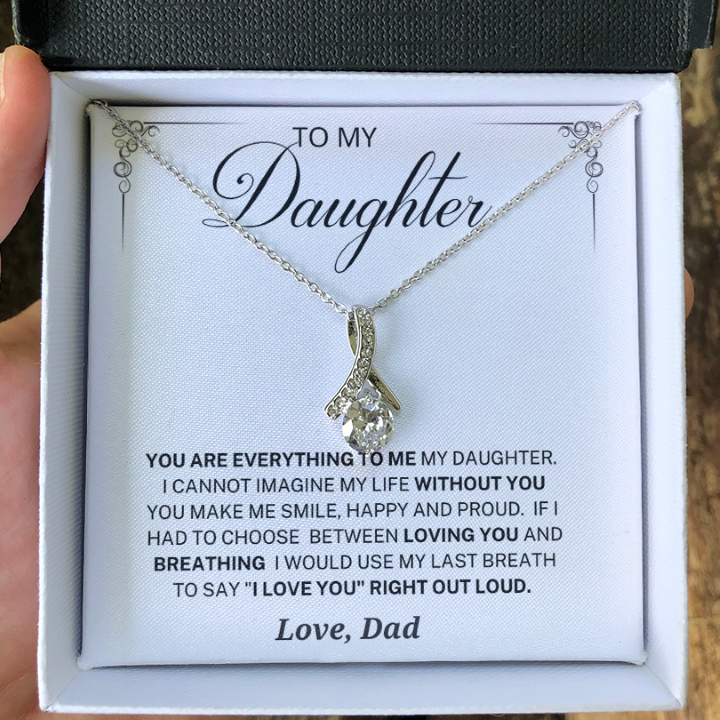 I would use my last breath to say I love you, Alluring Beauty Necklace Gift for Daughter, Necklace for Daughter, Necklace for Birthday