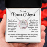 To My Bonus Mom Necklace Gift - Life gave me the gift of you Love Knot, Alluring Beauty, Eternal Hope Necklace LX070C