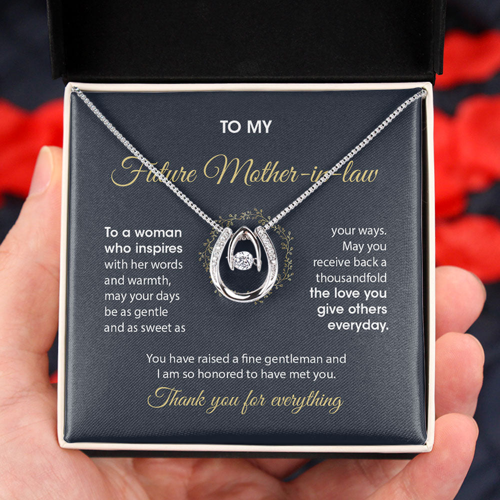 To My Boyfriend's Mom Necklace Gift - I am so honored to have met you Daughter-in-law to Mother-in-law GiftLove Knot, Alluring Beauty Necklace LX069A